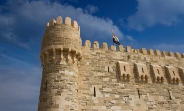 Captivating view of the Citadel of Qaitbay, a historic fortress in Alexandria, Egypt.
